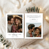 Proost Elegante Pas getrouwd Eerste Kerstfoto Feestdagenkaart