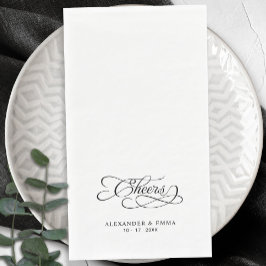 Proost Elegante Trouw Zwart & Wit Calligrafie Servet