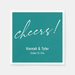 Proost! Elegante Trouwtypografie Teal Servet
