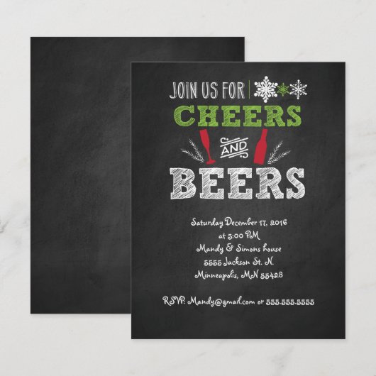 Proost en ambachtelijk bier Holiday Party Invitati Kaart (Voorkant / Achterkant)