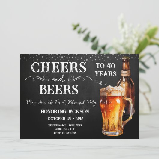 Proost en Beers Pensioen Partij Rustiek Kaart (Staand voorkant)