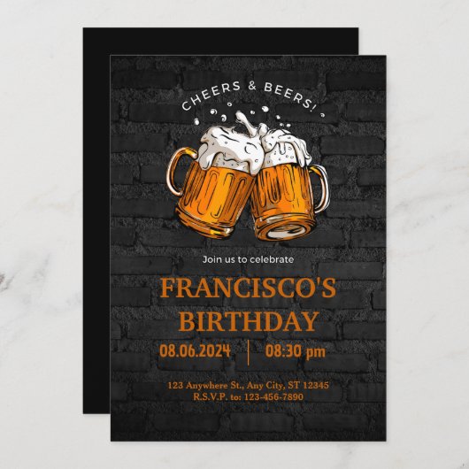 Proost en Beren Verjaardag Kaart (Voorkant / Achterkant)