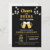 Proost en bier 21 jaar verjaardagsfeest kaart (Voorkant)