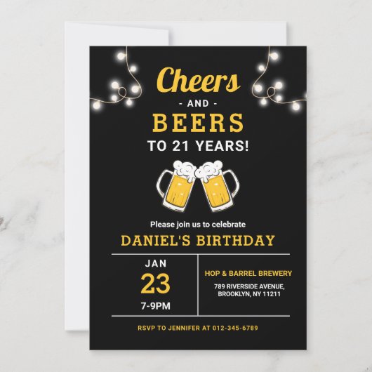 Proost en bier 21 jaar verjaardagsfeest kaart (Voorkant)