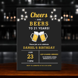 Proost en bier 21 jaar verjaardagsfeest kaart