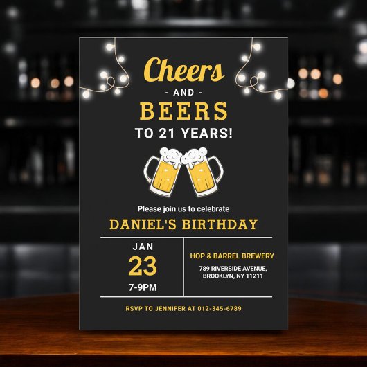 Proost en bier 21 jaar verjaardagsfeest kaart