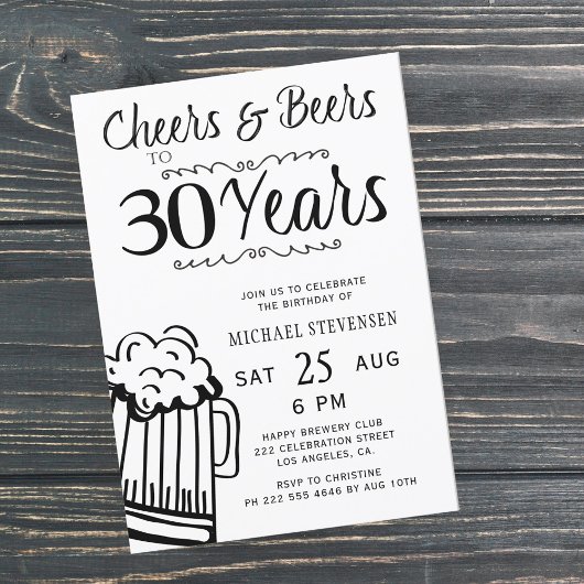 Proost en bier 30e mannen casual verjaardag kaart