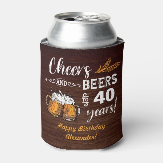 Proost en bier 40e verjaardag blikjeskoeler (Blikje Voorkant)