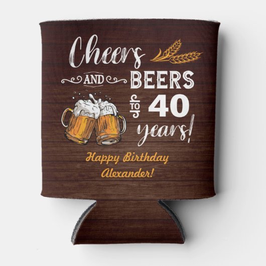 Proost en bier 40e verjaardag blikjeskoeler (Voorkant)