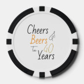 Proost en bier 40e verjaardag minimaal poker chips (Voorkant)