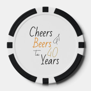 Proost en bier 40e verjaardag minimaal poker chips