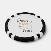 Proost en bier 40e verjaardag minimaal poker chips (Enkel)