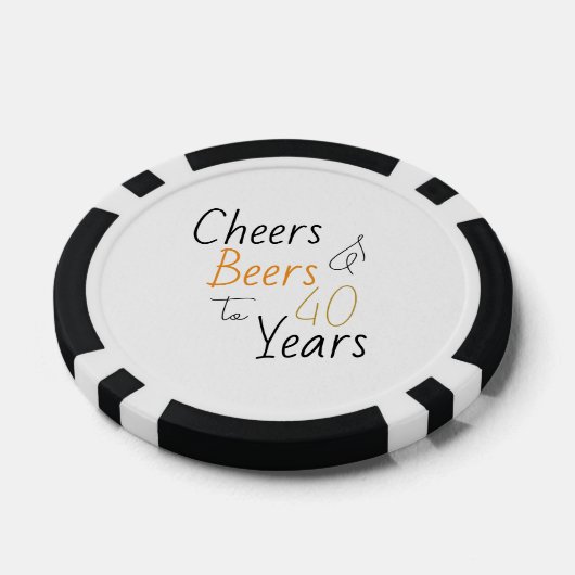 Proost en bier 40e verjaardag minimaal poker chips (Enkel)