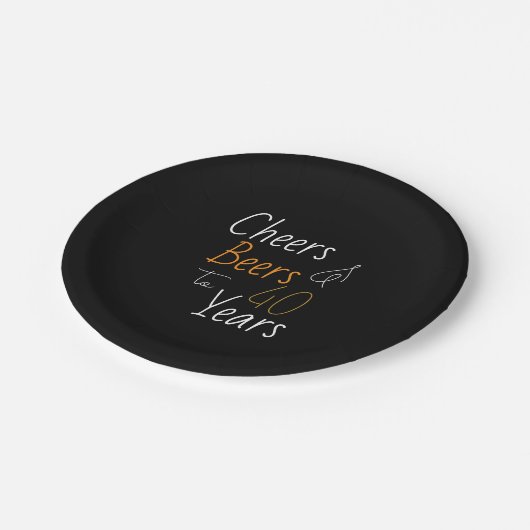 Proost en bier 40e verjaardag papieren bordje (Gekanteld)