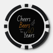 Proost en bier 40e verjaardag poker chips (Voorkant)