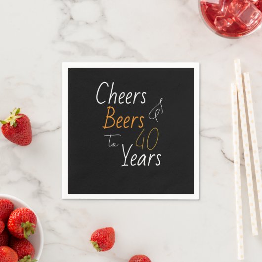 Proost en bier 40e verjaardag servet (Insitu)