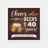 Proost en bier 40e verjaardag servet (Voorkant)