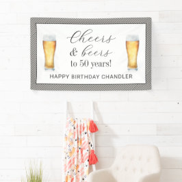 Proost en bier 50ste verjaardag spandoek