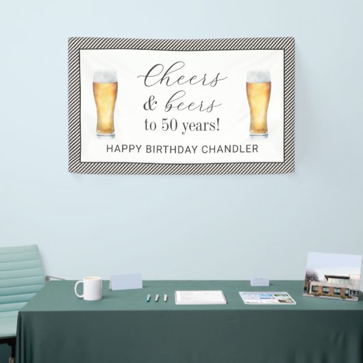 Proost en bier 50ste verjaardag spandoek (Beurs)