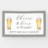 Proost en bier 50ste verjaardag spandoek (Horizontaal)