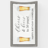 Proost en bier 50ste verjaardag spandoek (Verticaal)