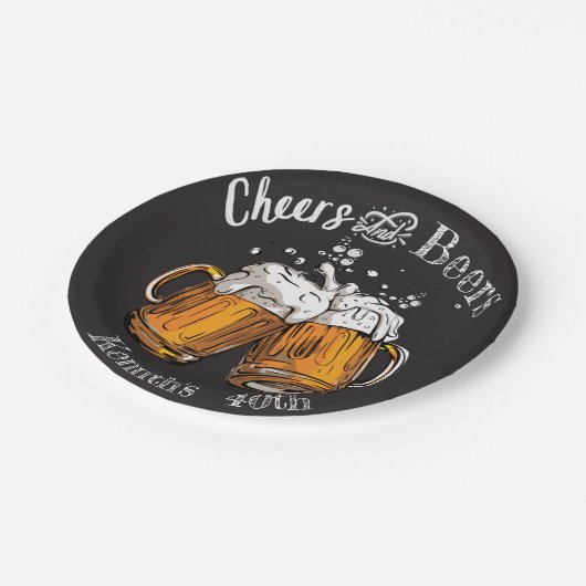 Proost en bier 60e 40e 50e 30e 21e papieren bordje (Gekanteld)