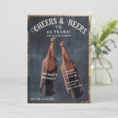 Proost en Bier 60e Bier Verjaardagsfeestje Kaart (Staand voorkant)
