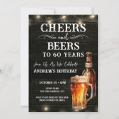 Proost en Bier 60e Verjaardag Bar Lichten Kaart (Voorkant)