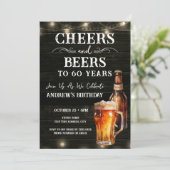 Proost en Bier 60e Verjaardag Bar Lichten Kaart (Staand voorkant)