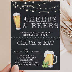 Proost en Bier Baby Shower Krijtbord Kaart