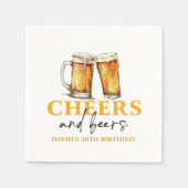 Proost en bier bier glas verjaardag servetten (Voorkant)
