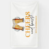 Proost en Bier Bierglas Verjaardagsfeestje Spandoek (Verticaal)