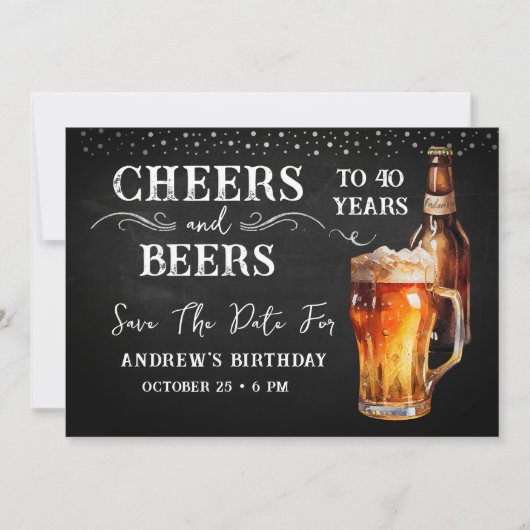 Proost en bier elk jaar reserveer de datum  kaart (Voorkant)