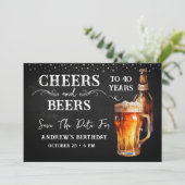 Proost en bier elk jaar reserveer de datum  kaart (Staand voorkant)