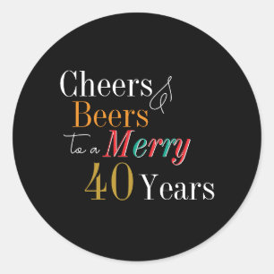 Proost en Bier Feestelijke 40e Kerst Verjaardag Ronde Sticker