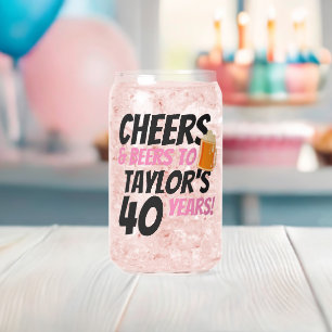 Proost en Bier Gepersonaliseerde Verjaardag Blikvorm Glas