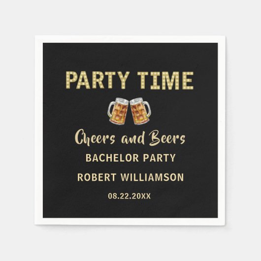 Proost en bier Gepersonaliseerde vrijgezellenfeest Servet (Voorkant)