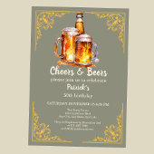 Proost en bier glazen fles 50ste verjaardag kaart