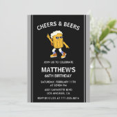 Proost en bier Grappige Zwarte 66e verjaardag Kaart (Staand voorkant)
