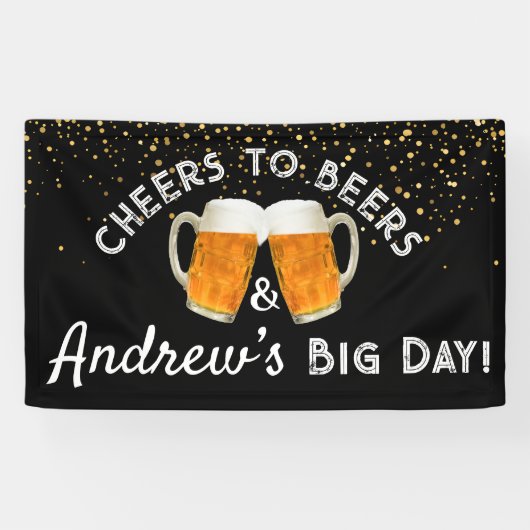 Proost en Bier & [Naam]’s Grote Dag Rustiek  Spandoek (Horizontaal)