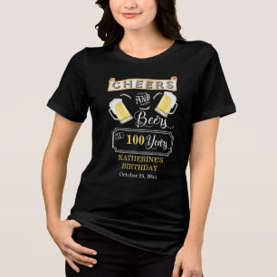 Proost en bier op 100 jaar verjaardagsfeestje T-Sh Tri-Blend Shirt