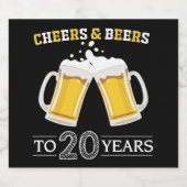 Proost en bier op 20 jaar Bierflesetiket Etiket (Enkel label)