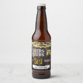 Proost en bier op 21 jaar rustieke verjaardag etiket (Voorkant)
