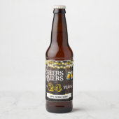 Proost en Bier op 24 Jaar Rustieke Verjaardag Etiket (Voorkant)