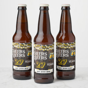 Proost en Bier op 27 Jaar Rustieke Verjaardag Etiket