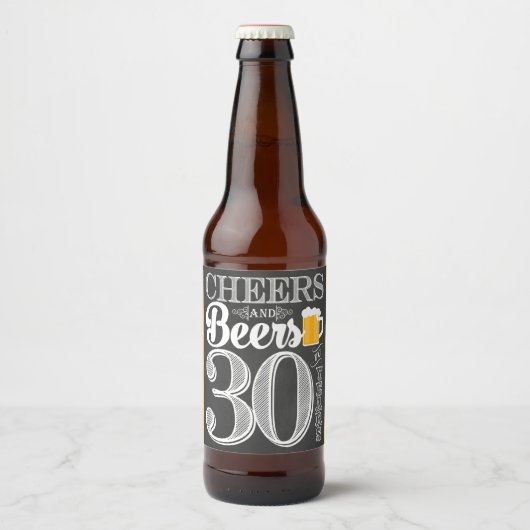 Proost en bier op 30 jaar Bierflesetiket Bier Etiket (Voorkant)