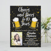Proost en bier op 40 jaar 40e verjaardag foto kaart (Staand voorkant)