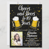 Proost en bier op 40 jaar 40e verjaardag foto kaart (Voorkant)