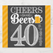 Proost en bier op 40 jaar Bierflesetiket Bier Etiket (Enkel label)