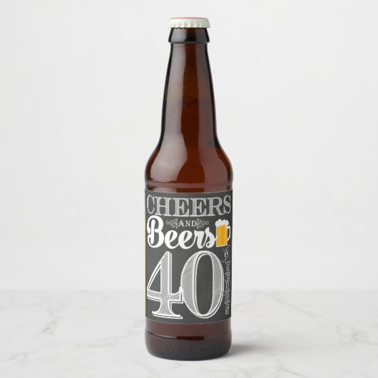 Proost en bier op 40 jaar Bierflesetiket Bier Etiket (Voorkant)